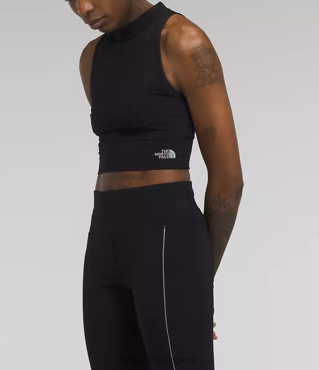 The North Face top de punto de canalé mujer ropa 00TVT1053 negro