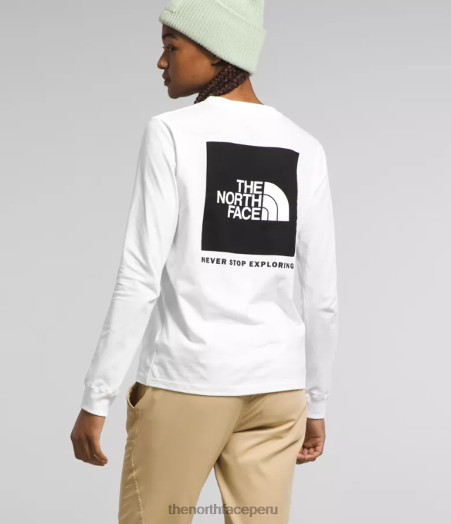 The North Face camiseta de manga larga con caja nse mujer ropa 00TVT678 tnf blanco/tnf negro