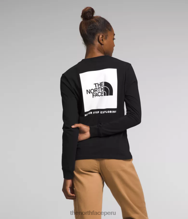 The North Face camiseta de manga larga con caja nse mujer ropa 00TVT680 tnf negro/tnf blanco