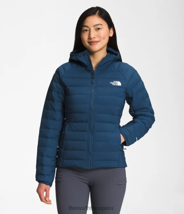 The North Face sudadera con capucha Belleview elástica mujer ropa 00TVT670 azul sombreado
