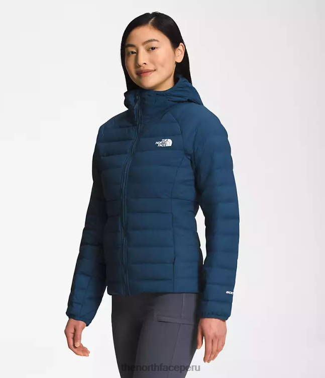 The North Face sudadera con capucha Belleview elástica mujer ropa 00TVT670 azul sombreado