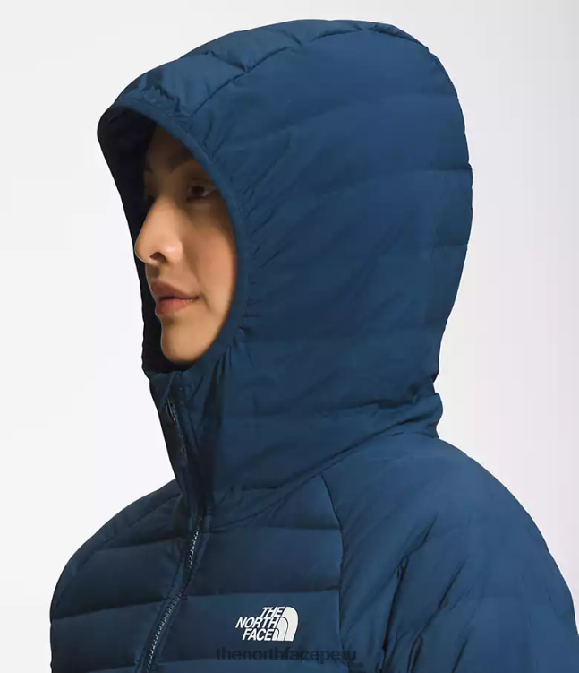 The North Face sudadera con capucha Belleview elástica mujer ropa 00TVT670 azul sombreado