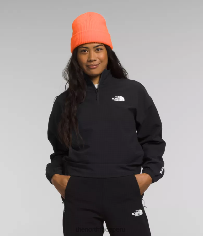 The North Face rejilla tekware 1/4 zip mujer ropa 00TVT249 negro