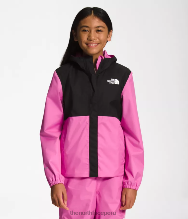 The North Face chaqueta de lluvia anora niños ropa 00TVT755 súper rosa