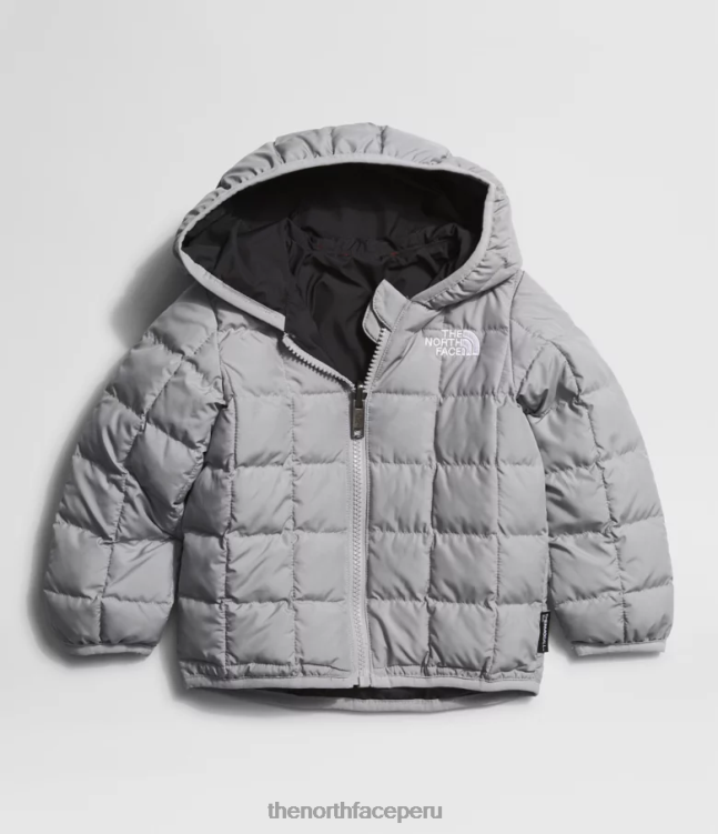 The North Face chamarra reversible con capucha y termobola bebé ropa 00TVT638 fusionar gris