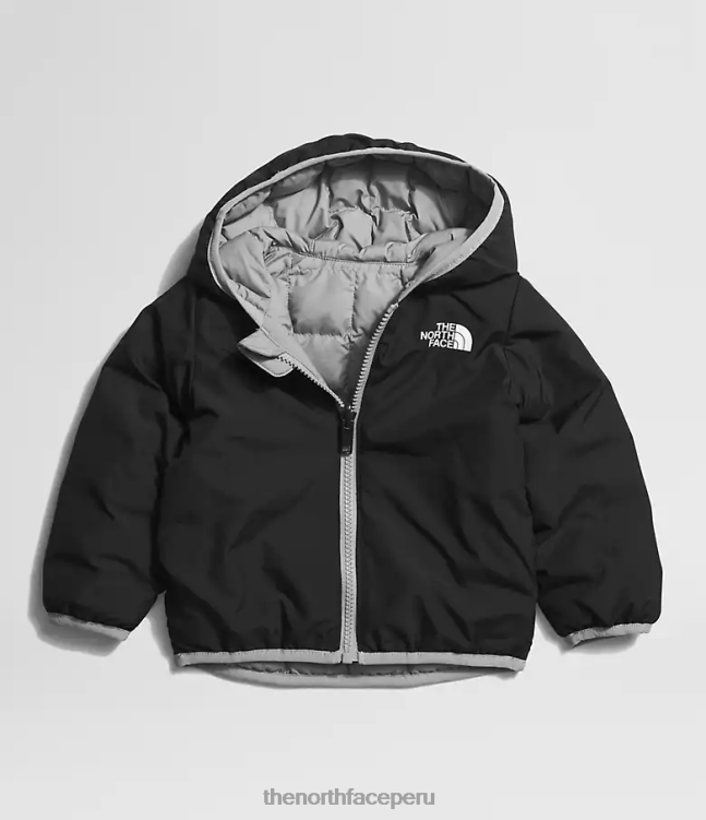 The North Face chamarra reversible con capucha y termobola bebé ropa 00TVT638 fusionar gris