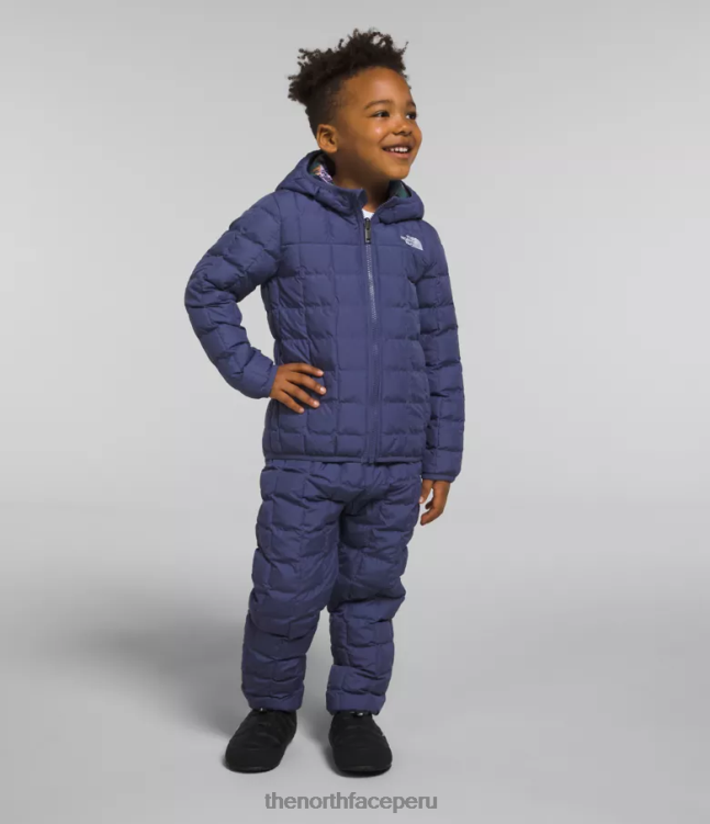 The North Face chamarra reversible con capucha y termobola niños ropa 00TVT1237 cueva azul