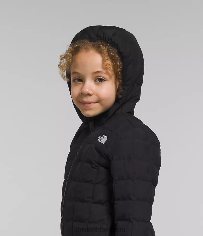 The North Face chamarra reversible con capucha y termobola niños ropa 00TVT1238 negro