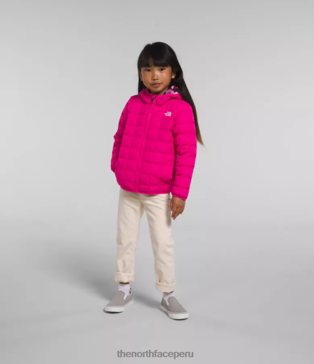 The North Face chamarra reversible con capucha y termobola niños ropa 00TVT1239 señor. rosa