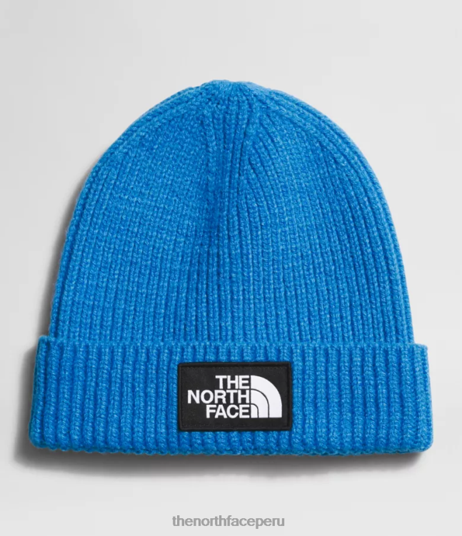 The North Face gorro con puños y logo de tnf niños accesorio 00TVT77 azul optico