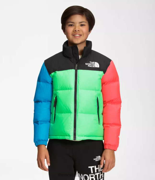 The North Face chaqueta retro nuptse 1996 niños ropa 00TVT340 verde clorofila