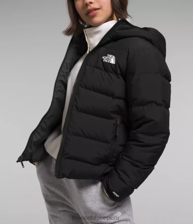 The North Face chaqueta reversible con capucha y plumón norte niños ropa 00TVT627 negro