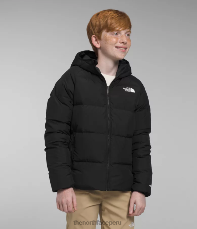 The North Face chaqueta reversible con capucha y plumón norte niños ropa 00TVT818 negro