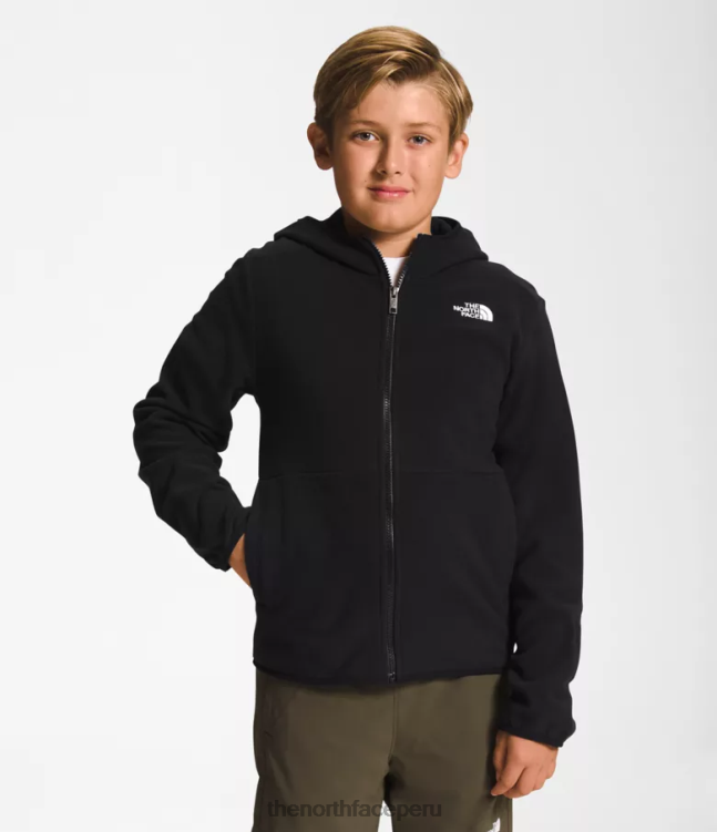 The North Face chaqueta con capucha y cierre completo Glacier niños ropa 00TVT520 negro