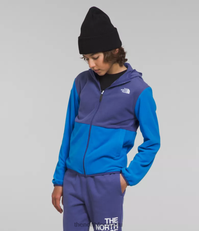 The North Face chaqueta con capucha y cierre completo Glacier niños ropa 00TVT521 azul optico