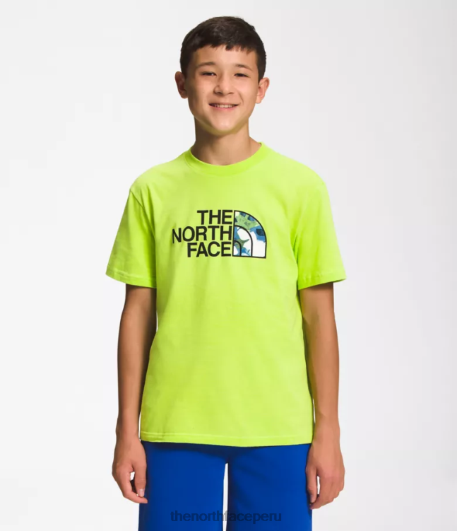The North Face camiseta gráfica de manga corta niños ropa 00TVT1060 led amarillo/tnf negro/cumbre azul marino