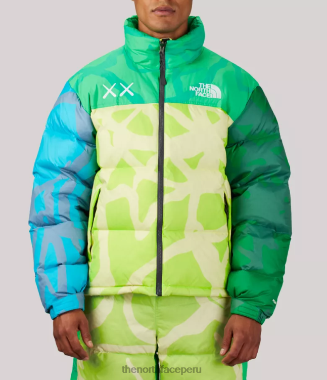 The North Face chaqueta tnf x kaws retro 1996 nuptse unisexo ropa 00TVT591 kw safety estampado nuptse verde